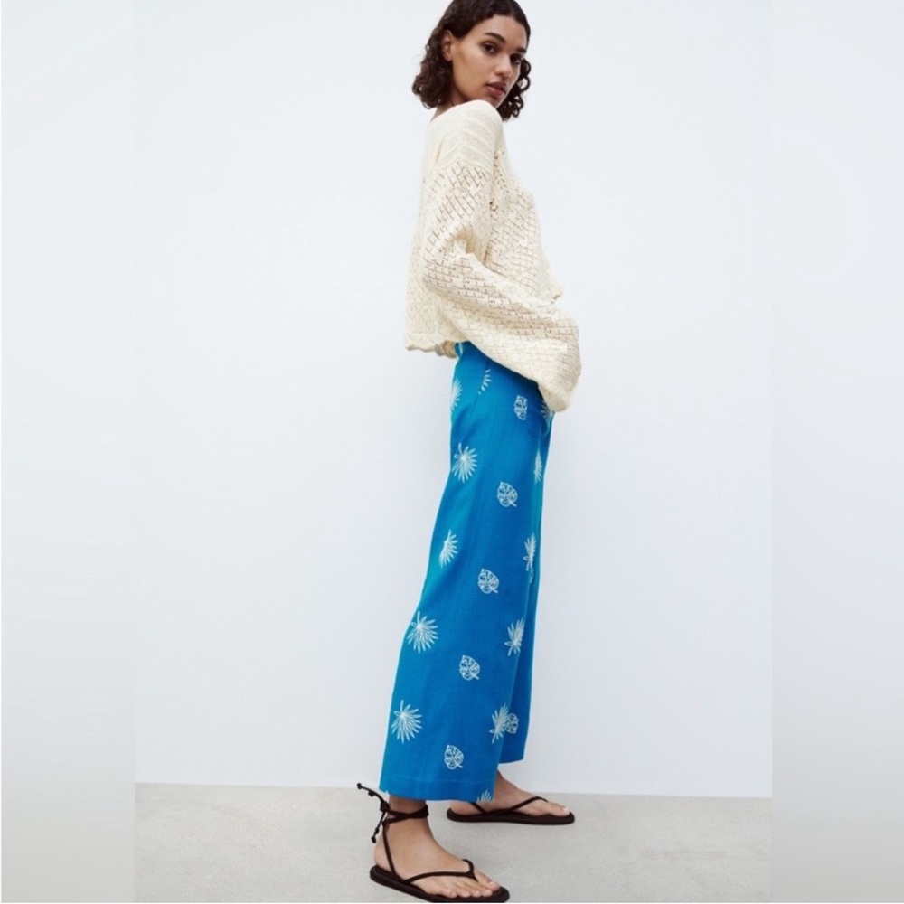 Zara Blue Wide Leg Pants